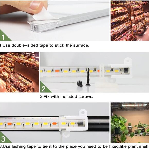 LED Grow Light Strips, 3500K 90-Bulb Full Spectrum Dimmable Plant Growing Lamp B - Picture 5 of 6